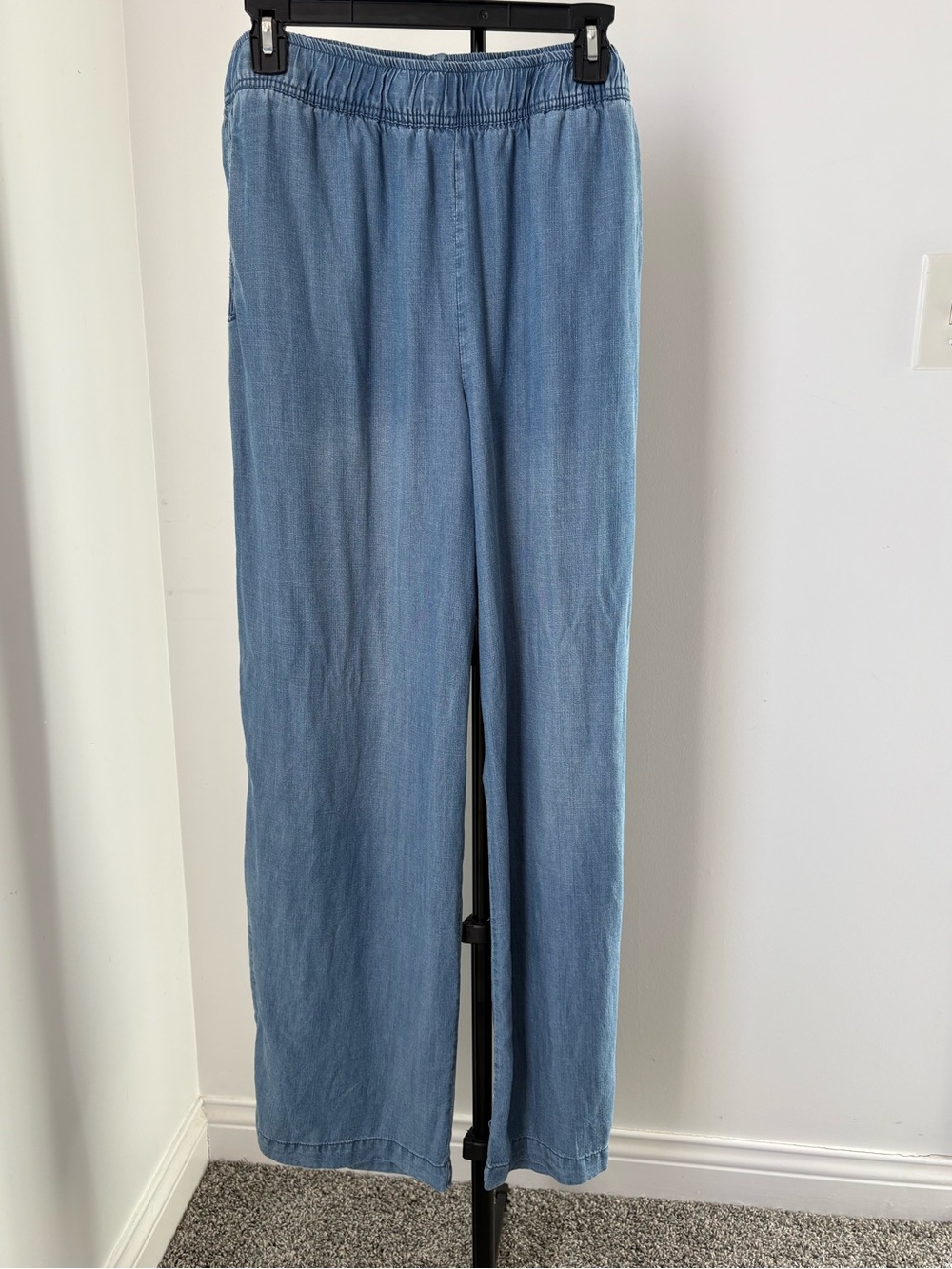 Grace Light Blue Wide Leg Jeans with Ankle Splits